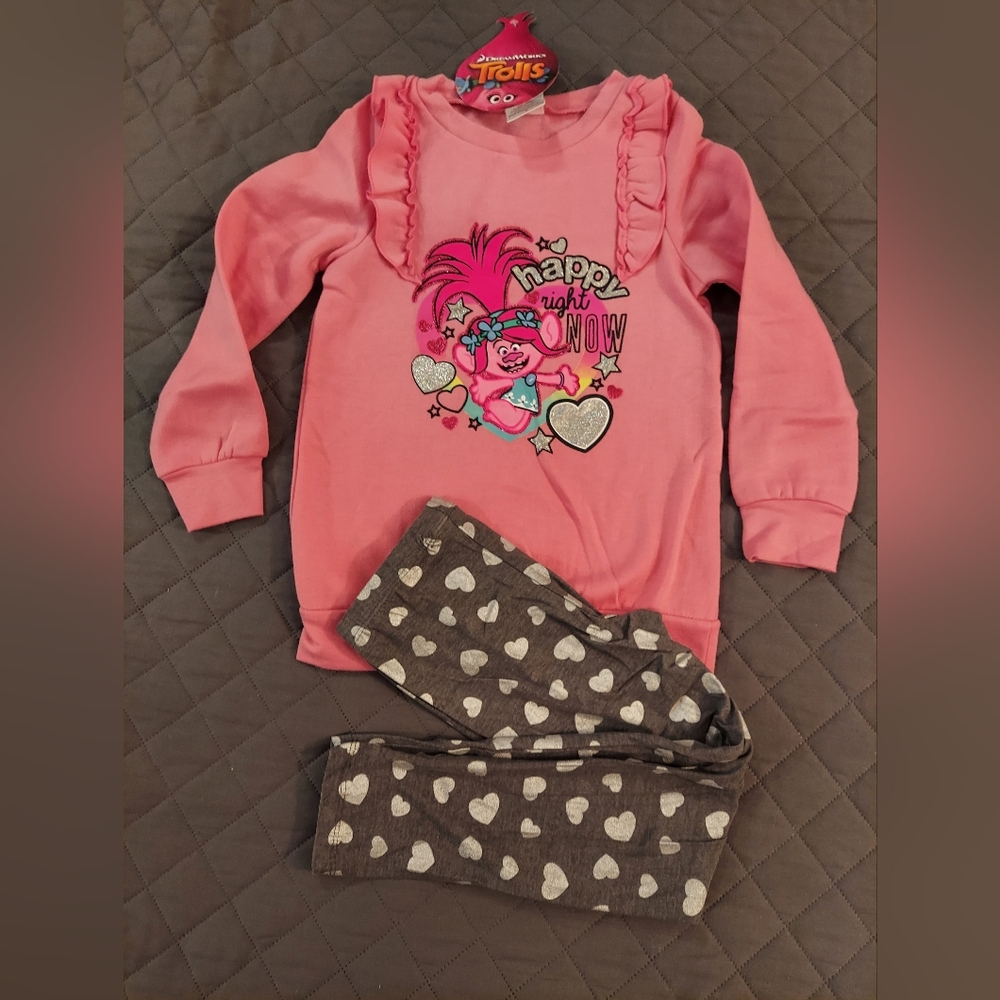 Trolls Pink and Gray Heart Set